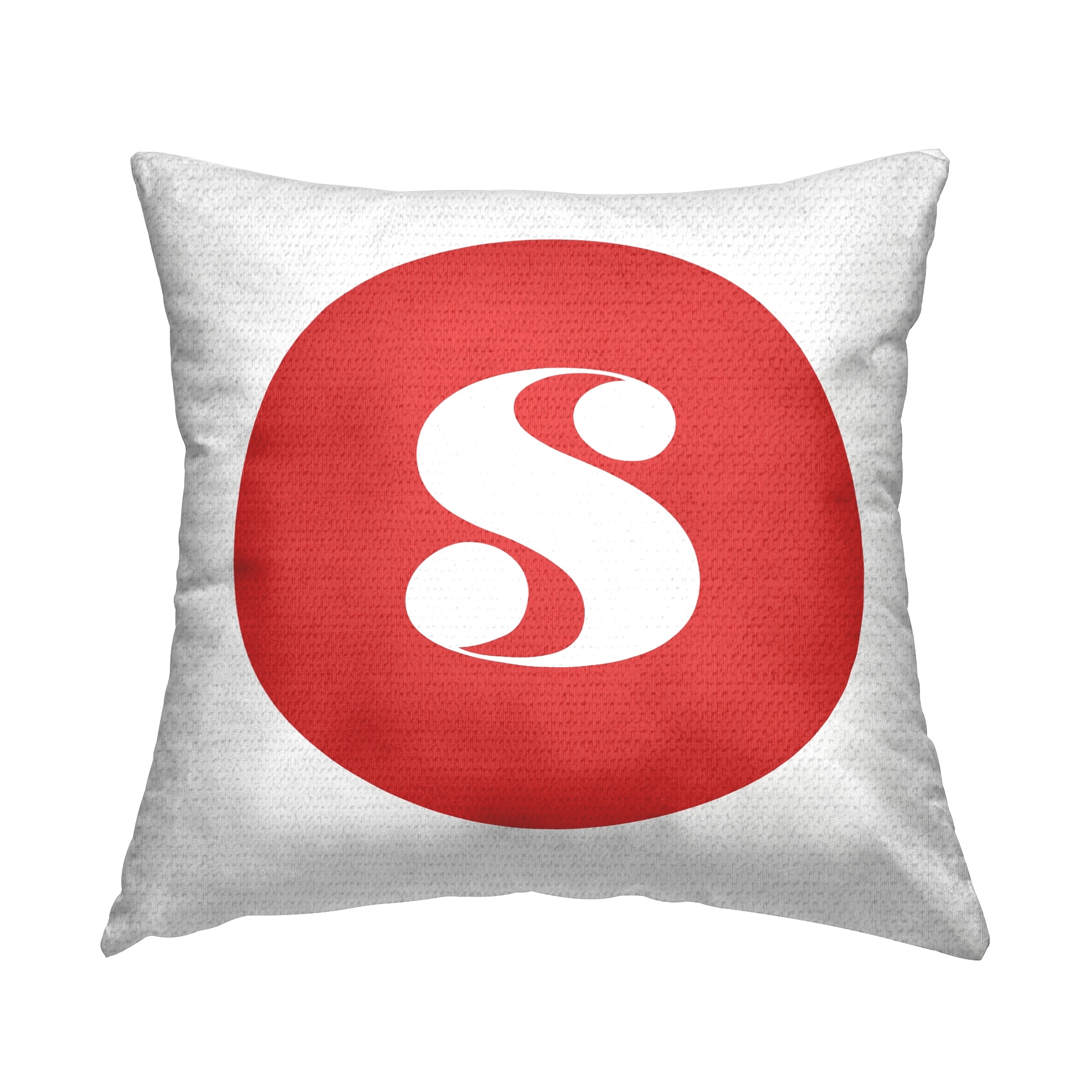 Stupell Red Initial Printed Outdoor Throw Pillow Design by Lil' Rue