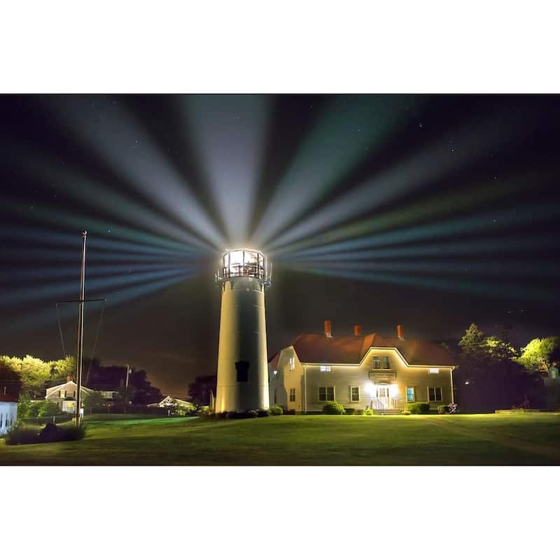 Lighthouse at Night with Beacon Light Strobe by Wayne Collamore Art Poster - Print On Demand