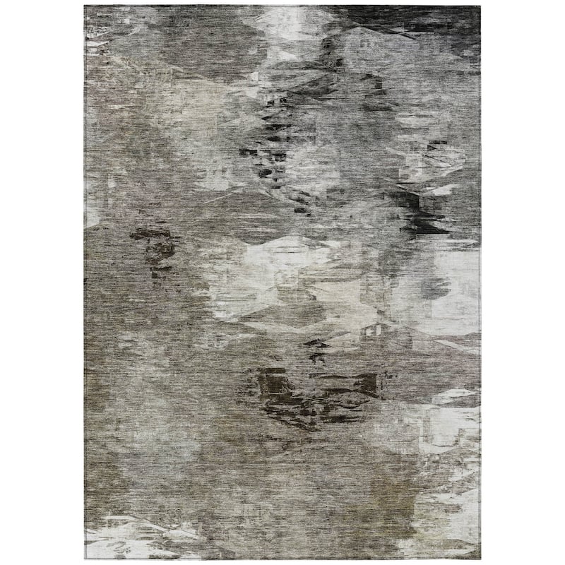 HomeRoots Abstract Transitional Rectangle Outdoor Rug