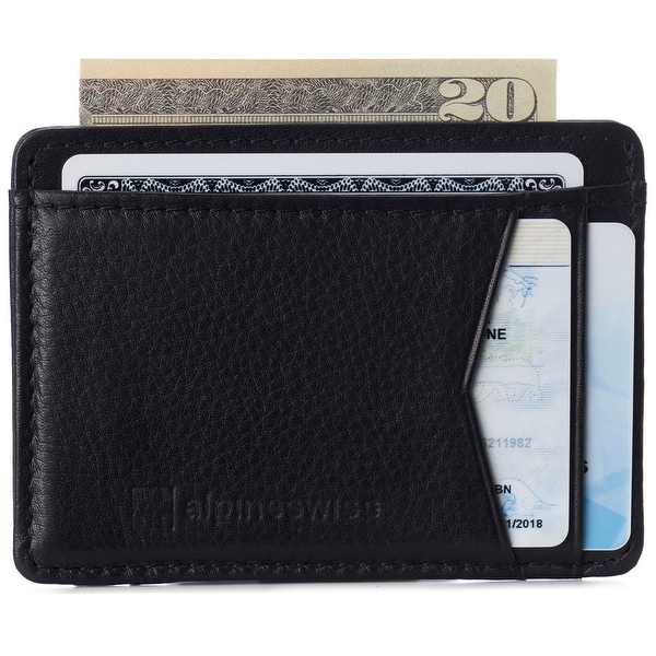 Alpine Swiss RFID Minimalist Oliver Front Pocket Wallet For Men Leather Comes in a Gift Box - One Size. Opens flyout.
