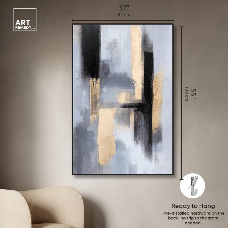 Onyx and Aureolin I Canvas by Art Remedy