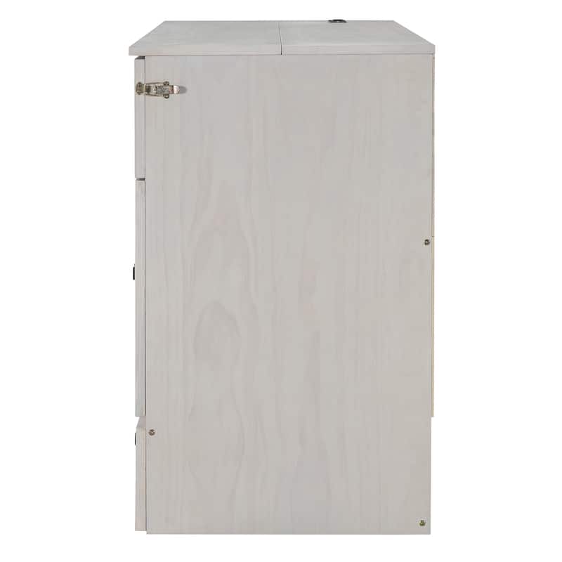 Murphy Bed with Large Drawers and USB Ports