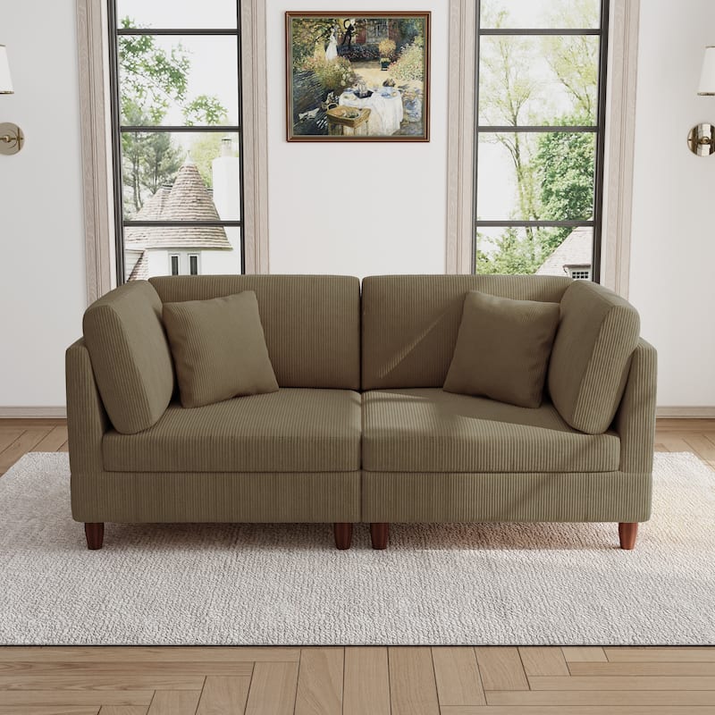 Modern Oversized Modular Corduroy Sectional Sofa Set