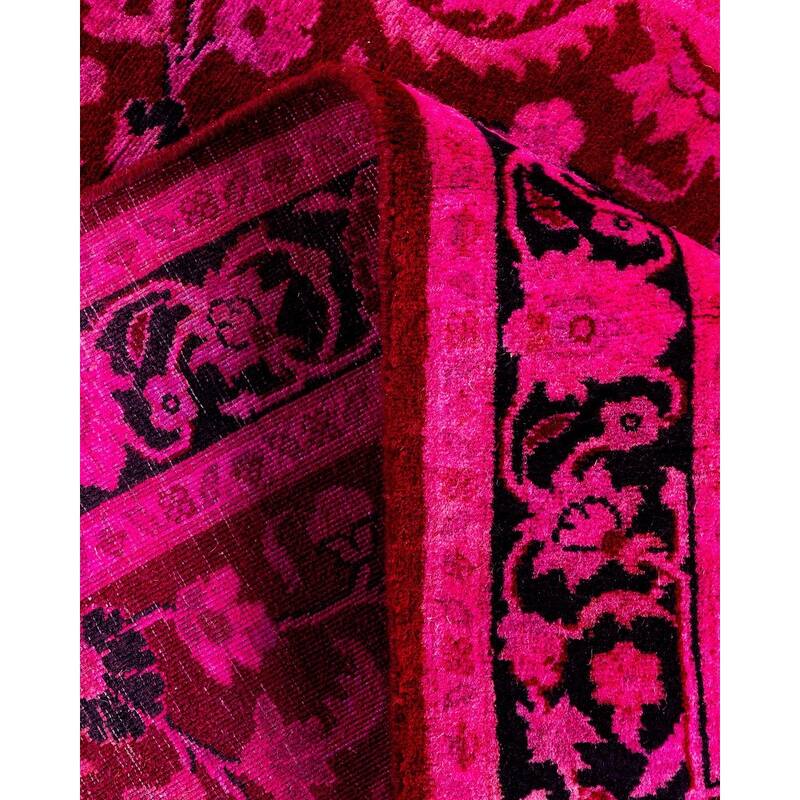 Overton Hand Knotted Wool Vintage Inspired Modern Contemporary Overdyed Pink Runner Rug - 2' 7" x 10' 2"