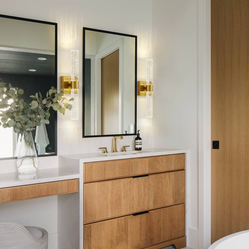 Gold Wall Sconce Bathroom Vanity Light Fixture Crystal wall light