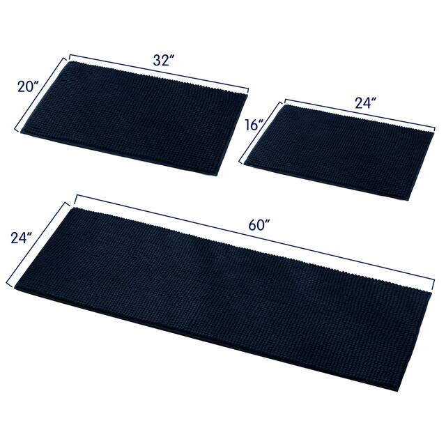 Subrtex Chenille Soft Rugs Super Water Absorbing Shower Mats