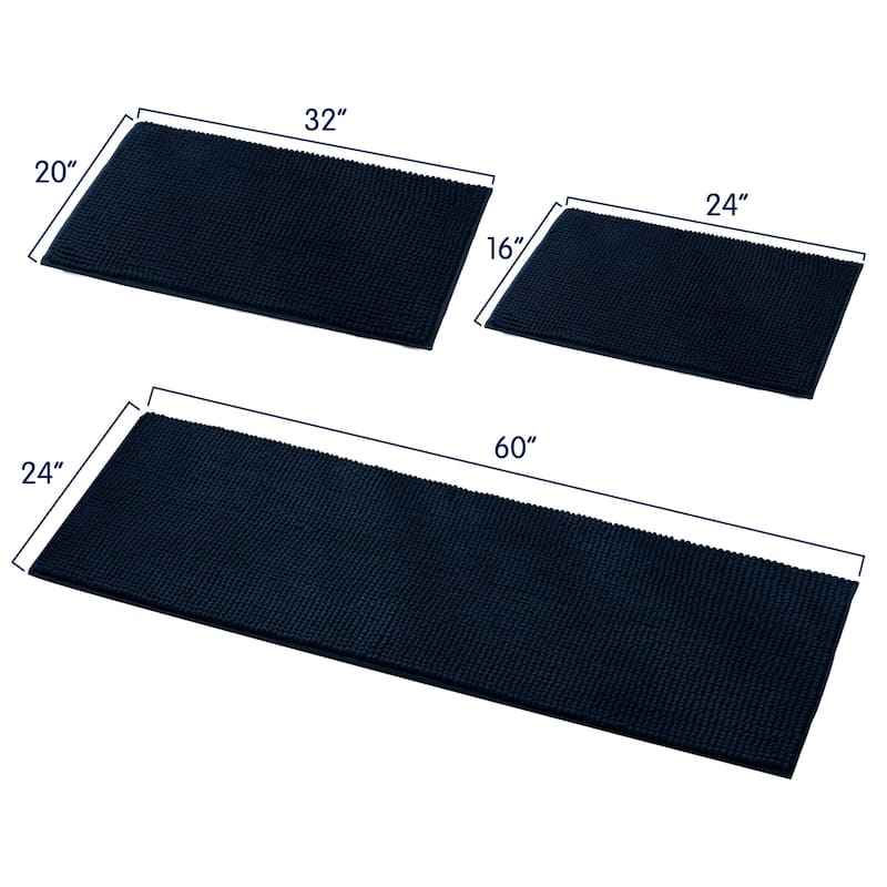 Subrtex Chenille Soft Rugs Super Water Absorbing Shower Mats