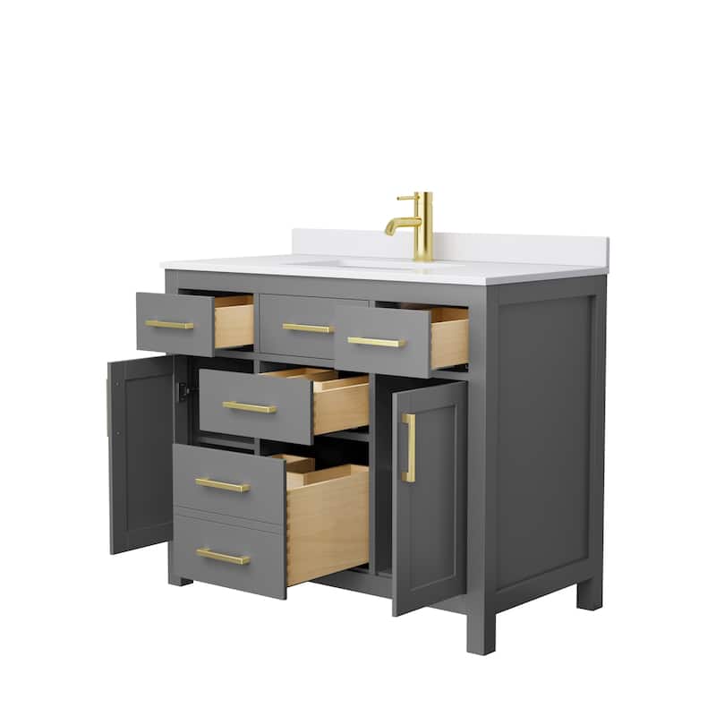 Beckett 42 Inch Single Vanity, Cultured Marble Top