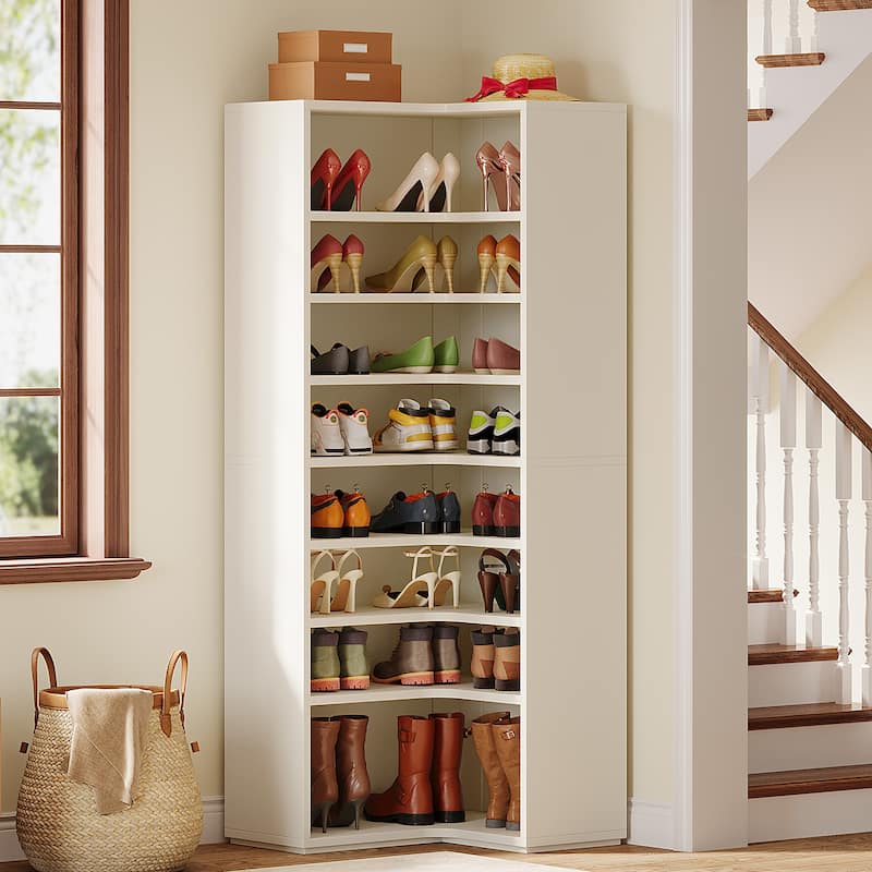 9-Tier Corner Shoe Rack for 40-45 Pairs of Shoes, Freestanding Shoe Cabinet