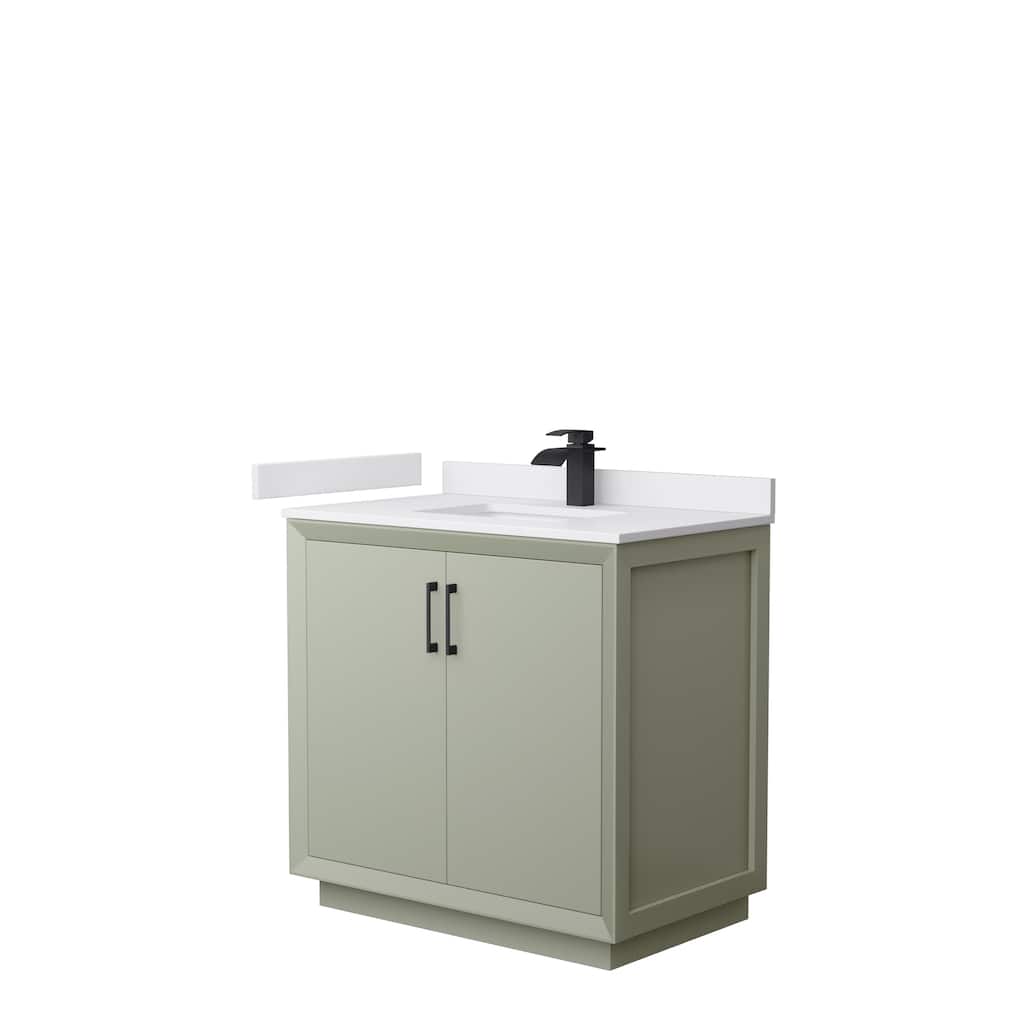 Strada 36-Inch Single Vanity Set, Cultured Marble Top