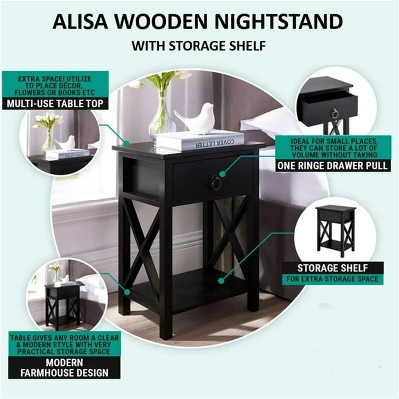 Night Stand Wooden End Table