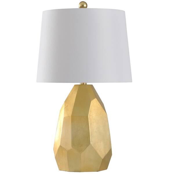 StyleCraft Painted Gold Table Lamp Geneva White Shade Overstock
