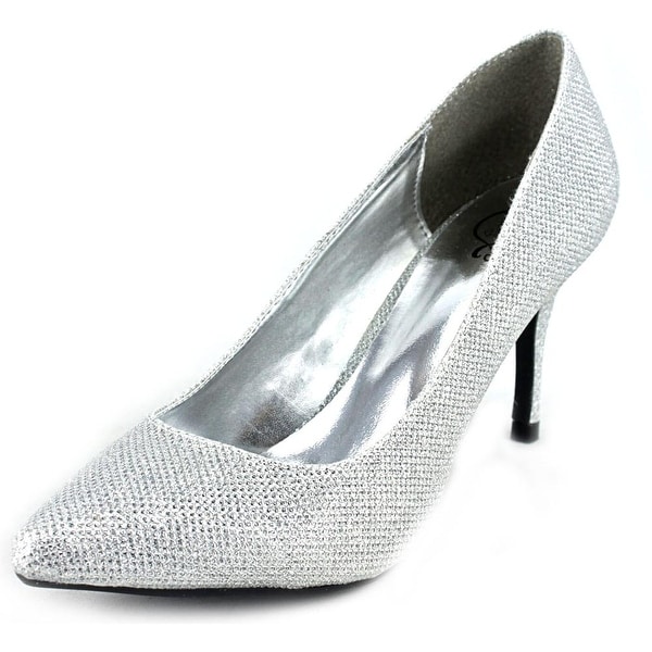 143 Girl Owanda Women Pointed Toe Canvas Silver Heels