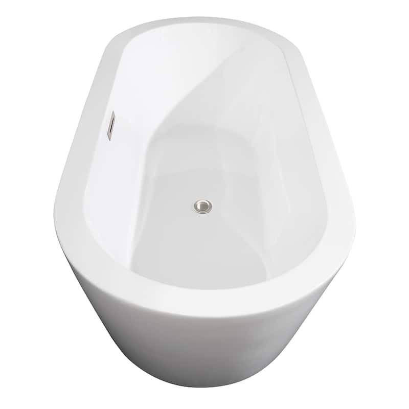 Wyndham Collection Mermaid 71-inch White Freestanding Soaking Bathtub