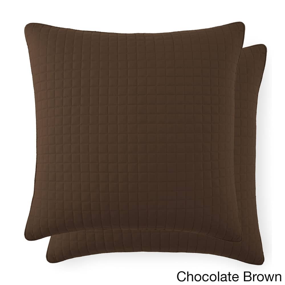 Beautiful Square Stitched Quilted Shams Covers (Set of 2) by Southshore Fine Linens