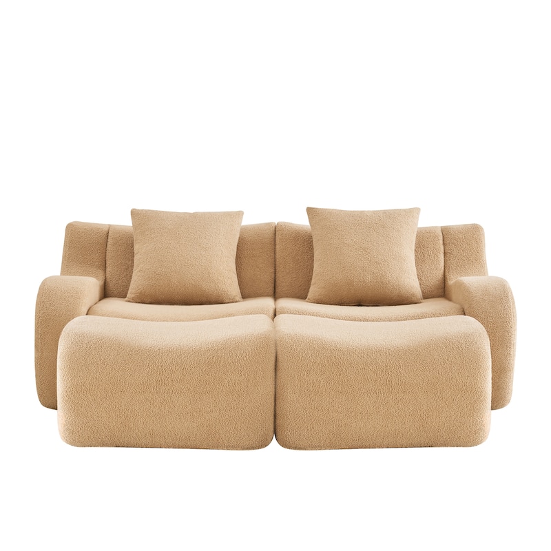 GDF Studio - Fairford 2-Seat Modular Sofa with Chaise & Curved Armrests