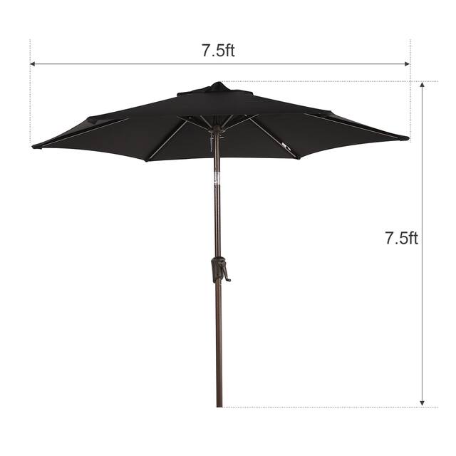 7.5Ft Patio Market Umbrella with Crank and Tilt