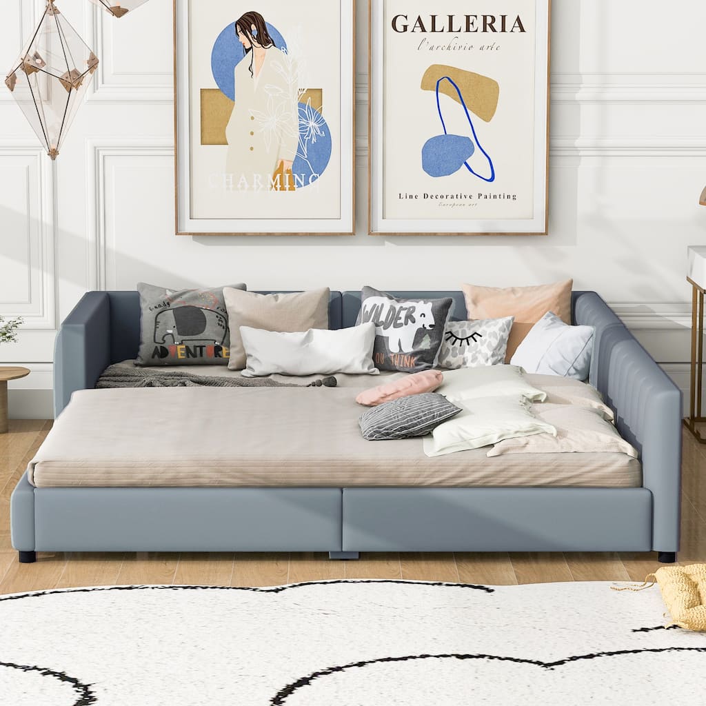 Queen Size and Twin XL Size Upholstered Platform Bed
