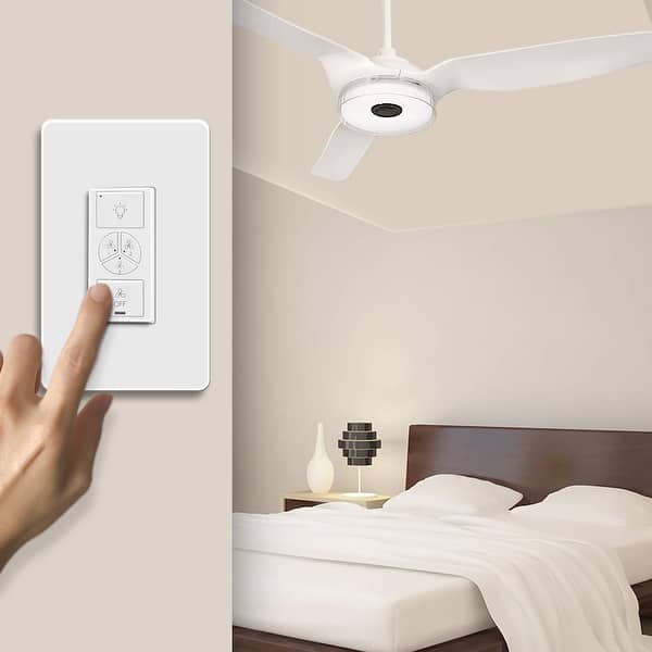 Carro Home Pioneer 4.75 1-Gang Modern Plastic Ceiling Fan Smart Switch in White