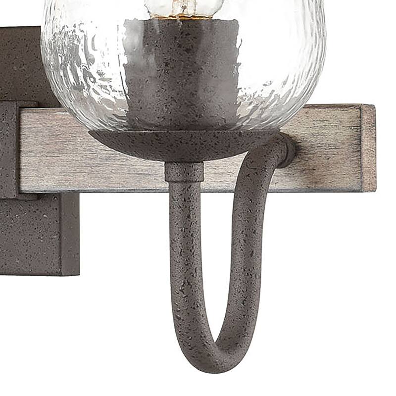 Elk Home Dillon Vintage Rust With Hammered Glass 3 Light Vanity Light