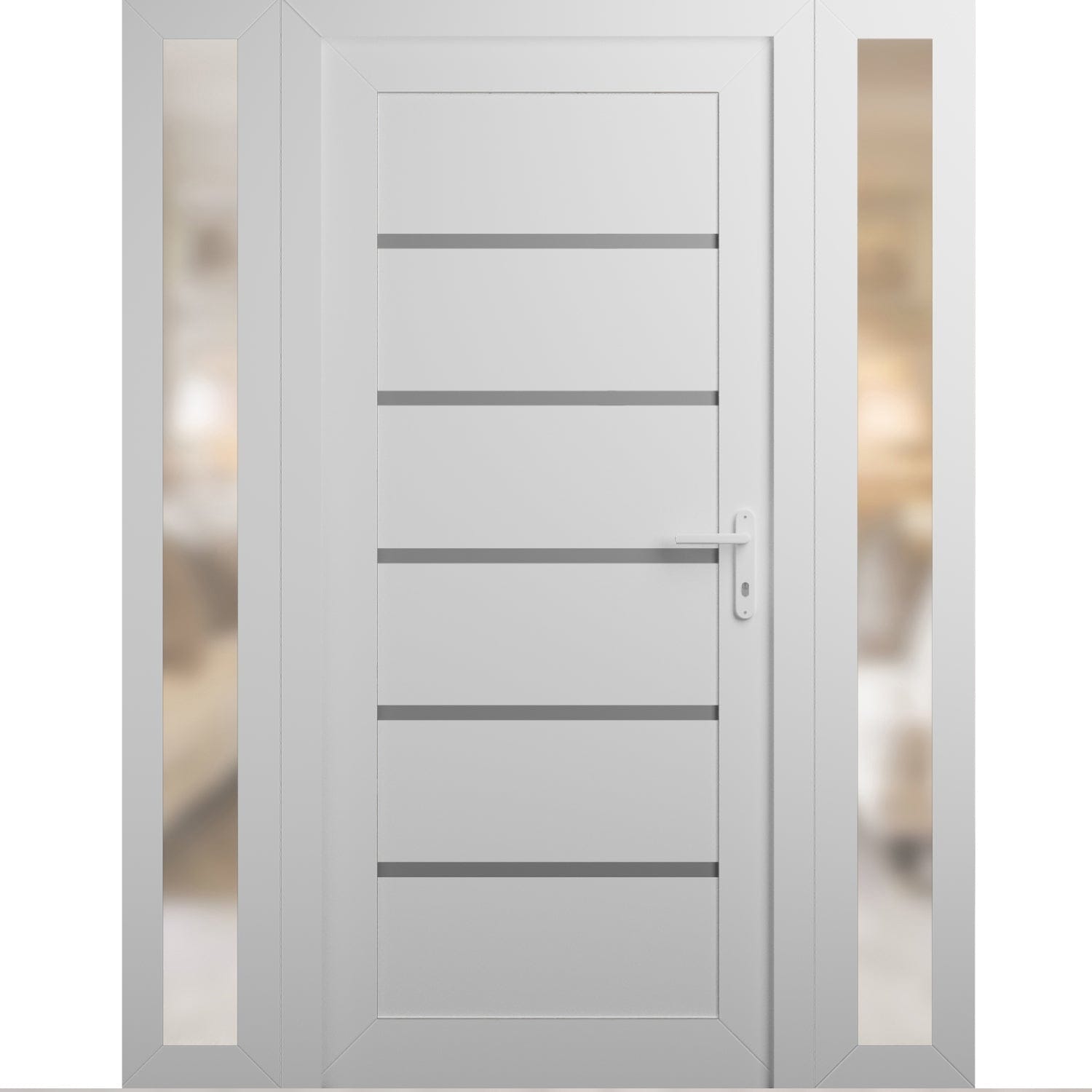 VDOMDOORS Manux 8415 White Silk uPVC Exterior Door