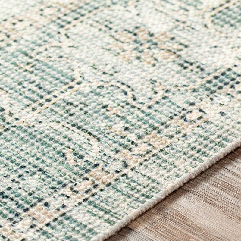Livabliss Barack Distressed Medallion Handmade Cotton Area Rug