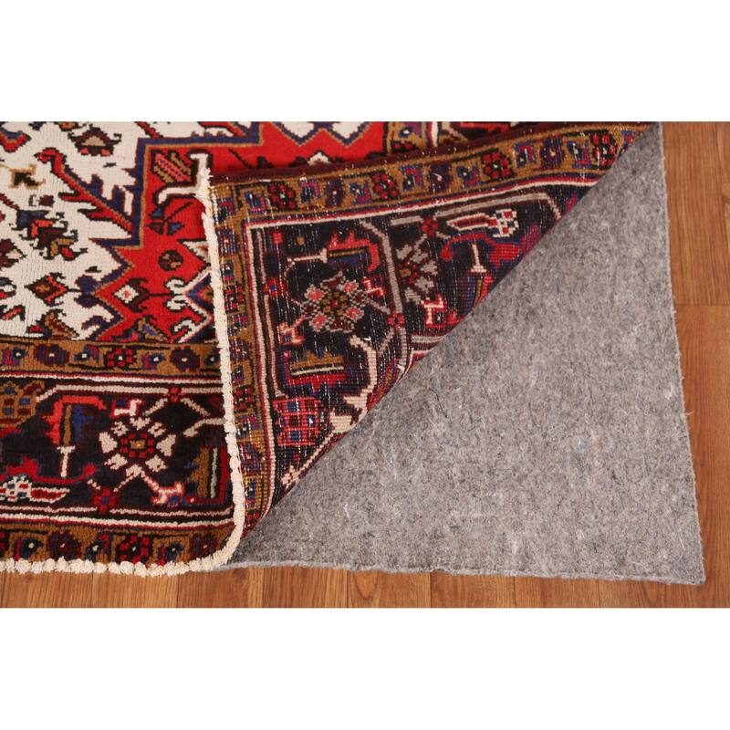 Hand Knotted Oriental 100% Wool Carpet Traditional Medallion Red Heriz Area Rug - 11' 0'' X 7' 6''