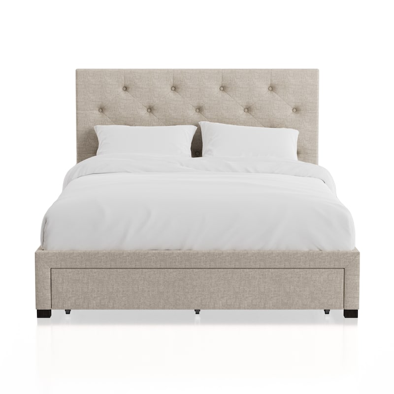 Furniture of America Malaer Modern Button Tufted 1-drawer Platform Bed