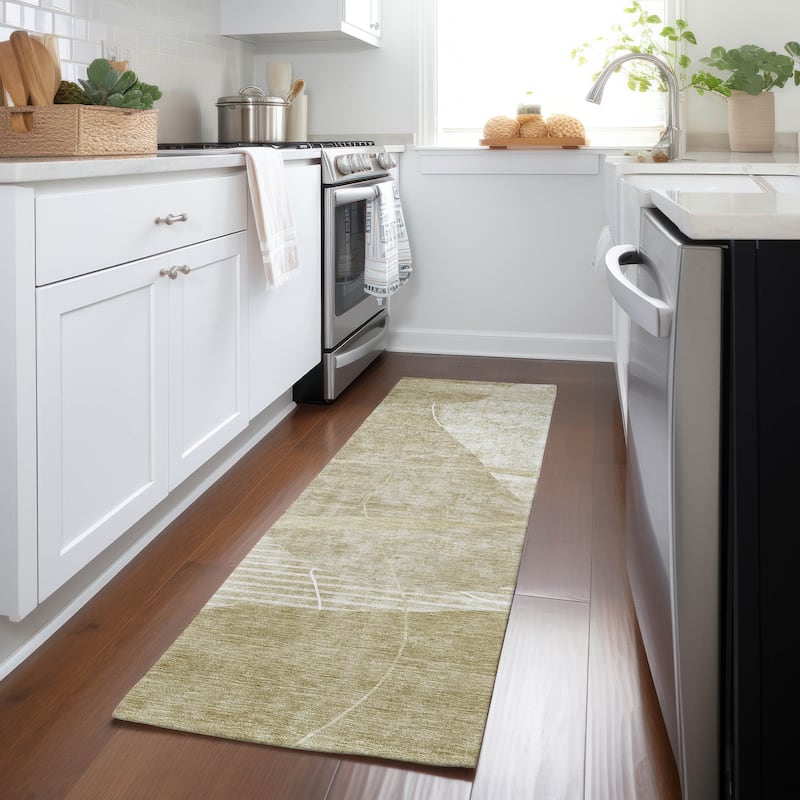 Machine Washable Indoor/ Outdoor Chantille Abstract Modern Rug