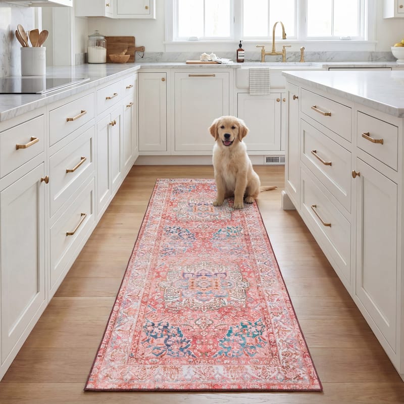 SAFAVIEH Tucson Machine Washable Slip Resistant Fedra Oriental Medallion