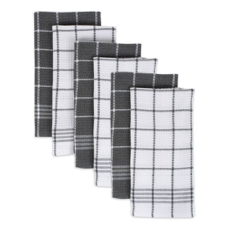 J&M Eggplant Waffle Weave Dishtowel (Set of 6)