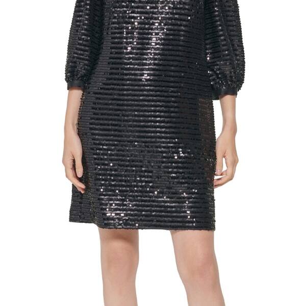 Karl Lagerfeld Paris Women's Sequined Puff Sleeve Sheath Dress Black Size 4 - Bed Bath & Beyond - 40632003 Karl Lagerfeld Paris Women's Sequined Puff Sleeve Sheath Dress Black Size 4 - Bed Bath & Beyond - 40632003