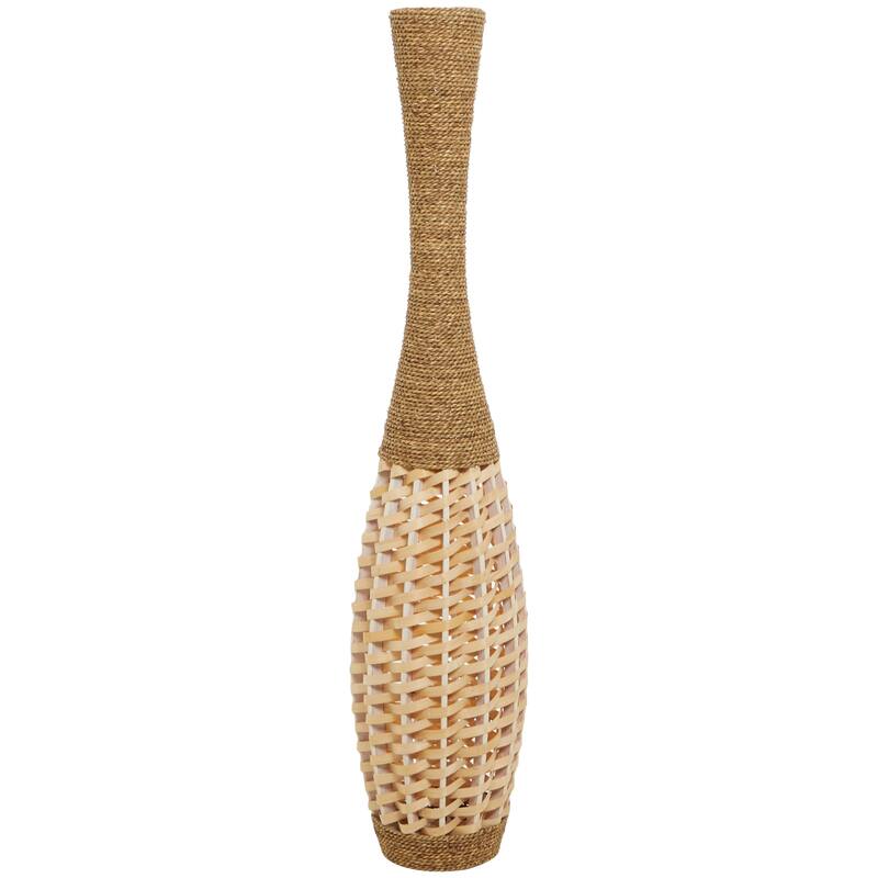 Brown Seagrass Handmade Tall Woven Floor Decorative Vase