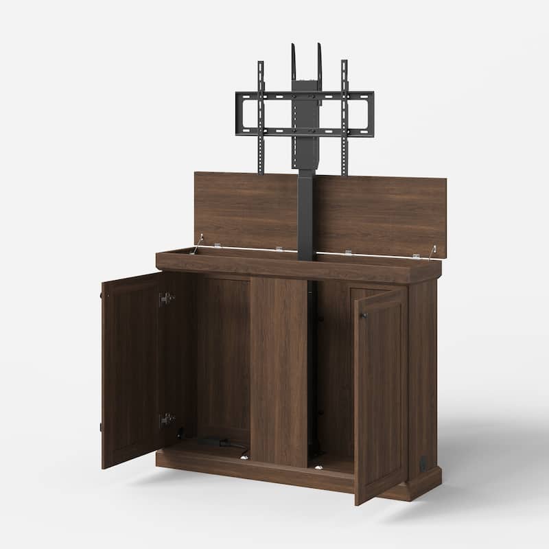 Motorized TV Lift Cabinet for TVs up to 50 Inch, Pop Up TV Lift Console with Remote Control, Hidden TV Cabinet Stand