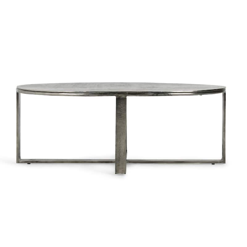 Classic Home Flores 48" Oval Metal Coffee Table