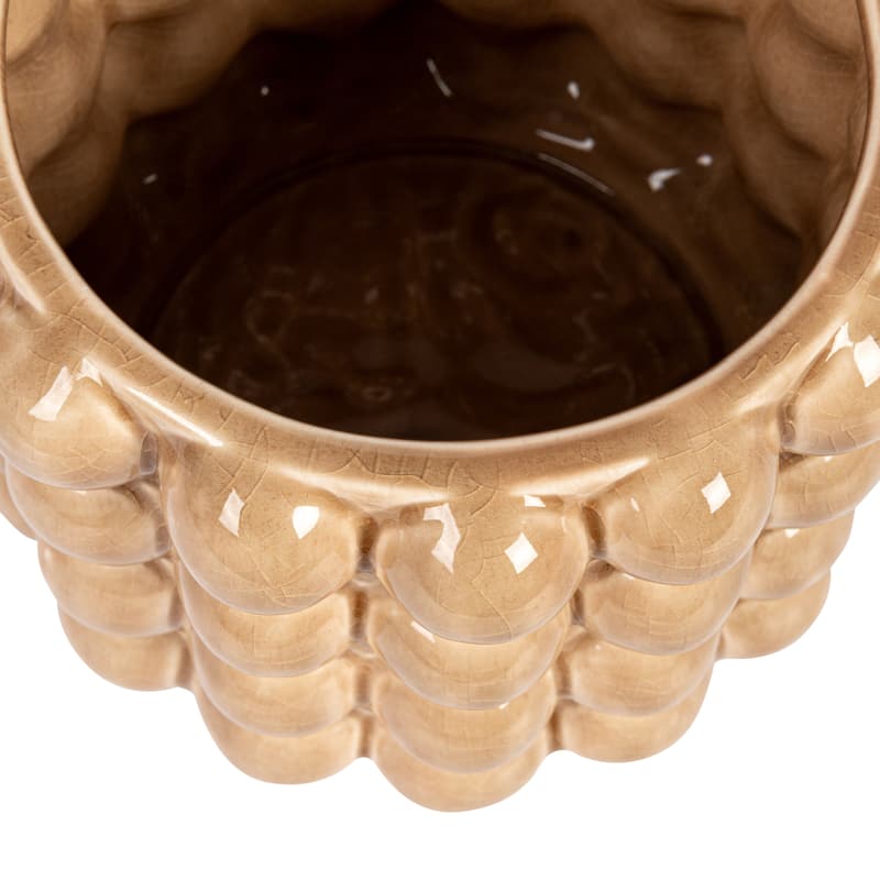 Stoneware Planter with Raised Dots - 5.9"L x 5.9"W x 4.9"H