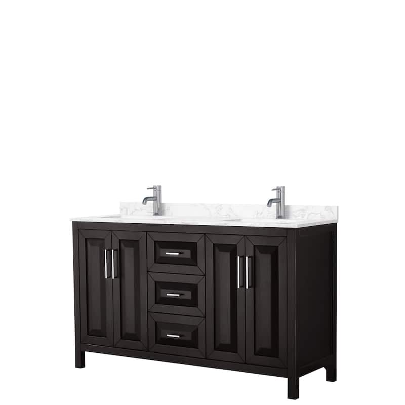 Daria 60 Inch Double Vanity, Cultured Marble Top