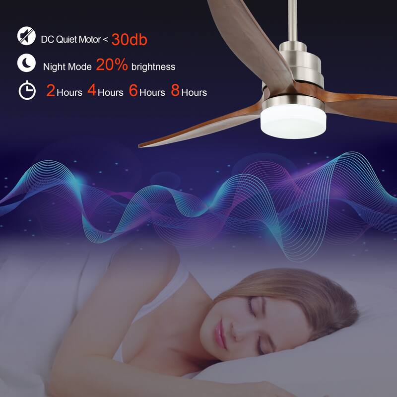 Cusp Barn 52" Outdoor Indoor Wood Ceiling Fan with Lights and Remote 3-Blade Dimmable LED Lighting for Covered Patios