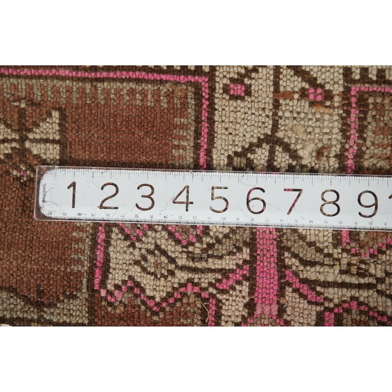 Tribal Anatolian Oriental Foyer Rug Handmade Geometric Wool Carpet - 1'6" x 3'1"