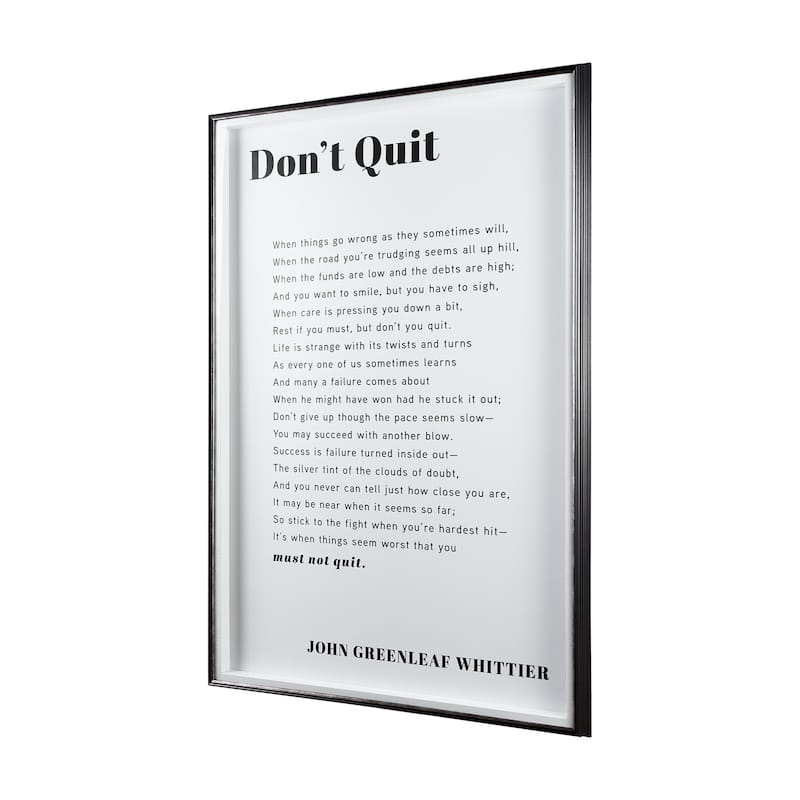 Don't Quit Framed Art Print