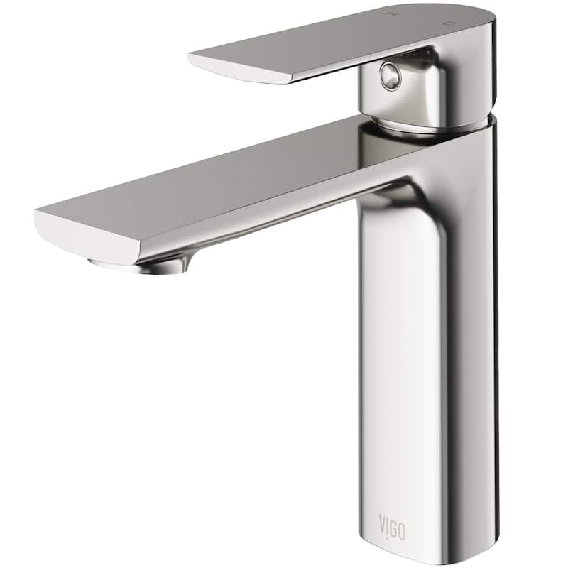 VIGO Davidson 6" H Single Handle Single Hole Bathroom Faucet - Without Extras - Brushed Nickel