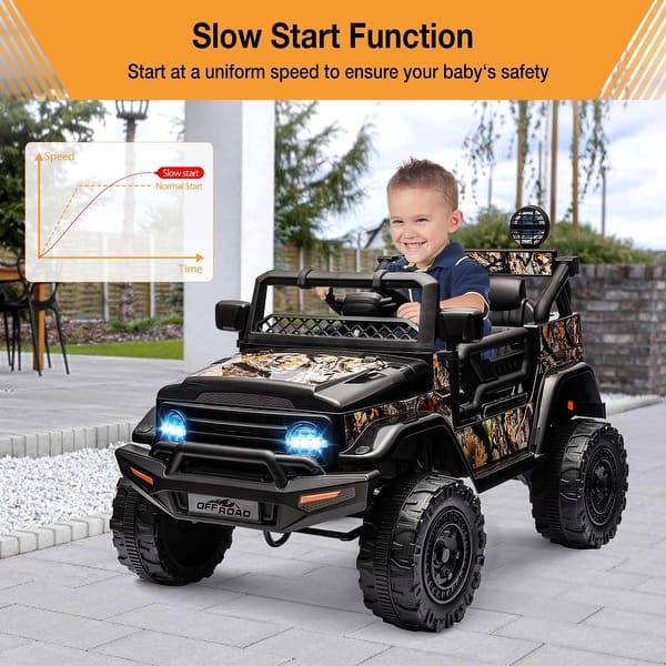 slide 2 of 32, 12V Kids 2 Seater Ride On Truck Car Electric Vehicles