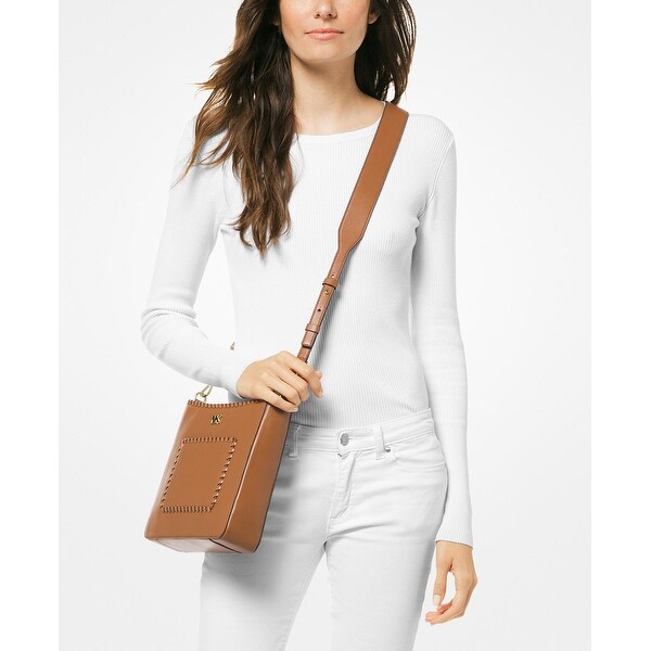 michael kors gloria leather messenger