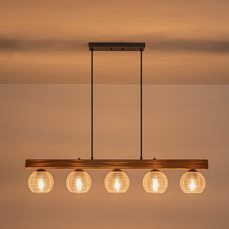 43 in. Kitchen Island Chandelier with Ripple Glass