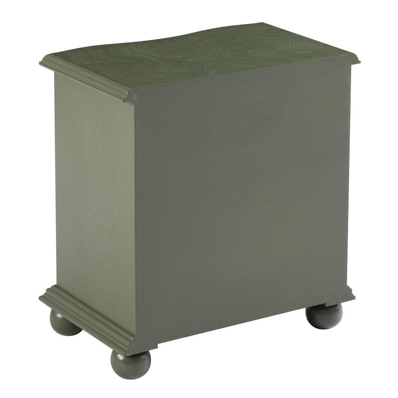 COZAYH Farmhouse 3 Drawer Nightstand with Distressed Wood Finish, Rustic Vintage Dresser with Curved Front Design