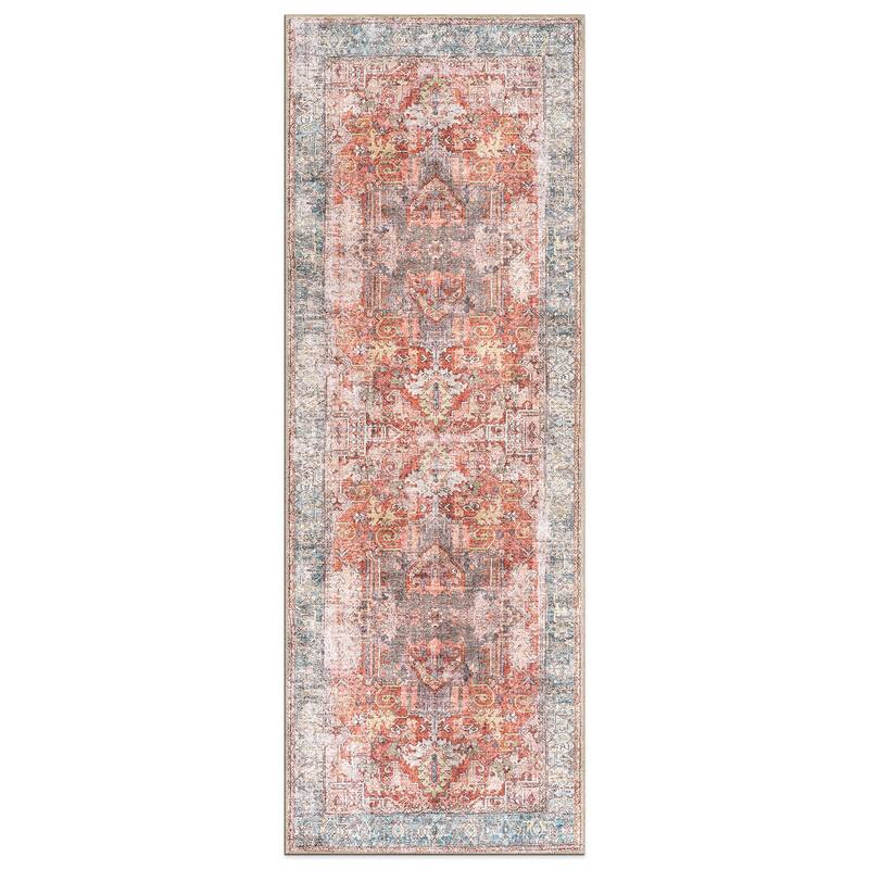 World Rug Gallery Vintage Inspired Distressed Machine Washable Area Rug