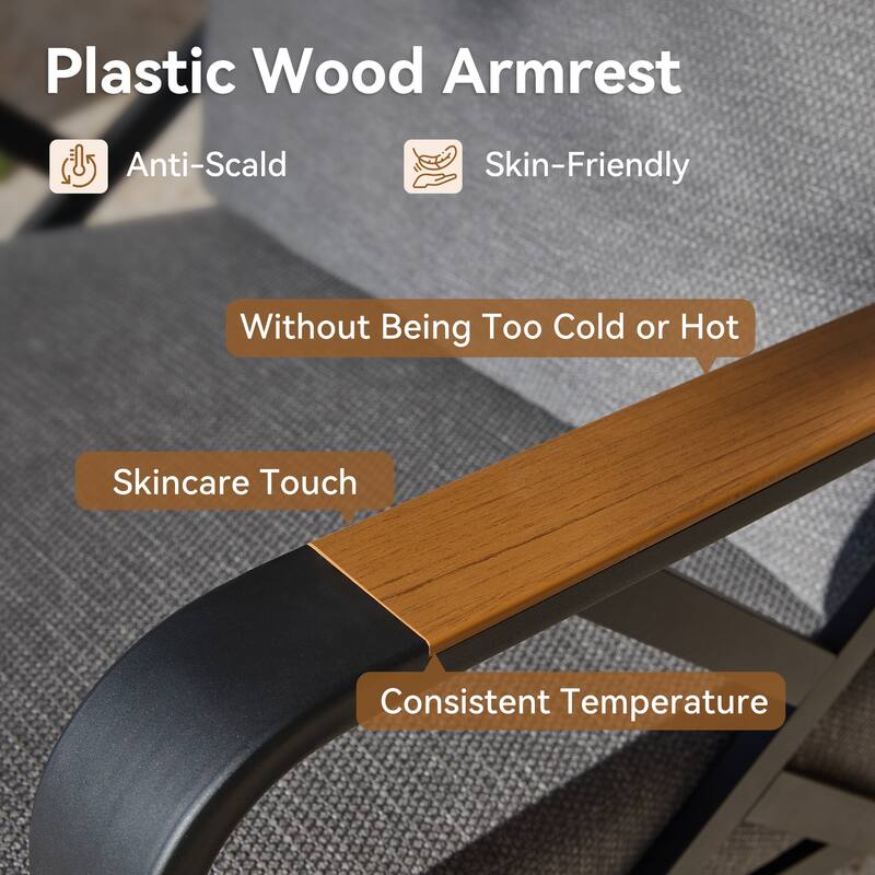 2-person Outdoor Rocking Chair Set With Table And Cushions