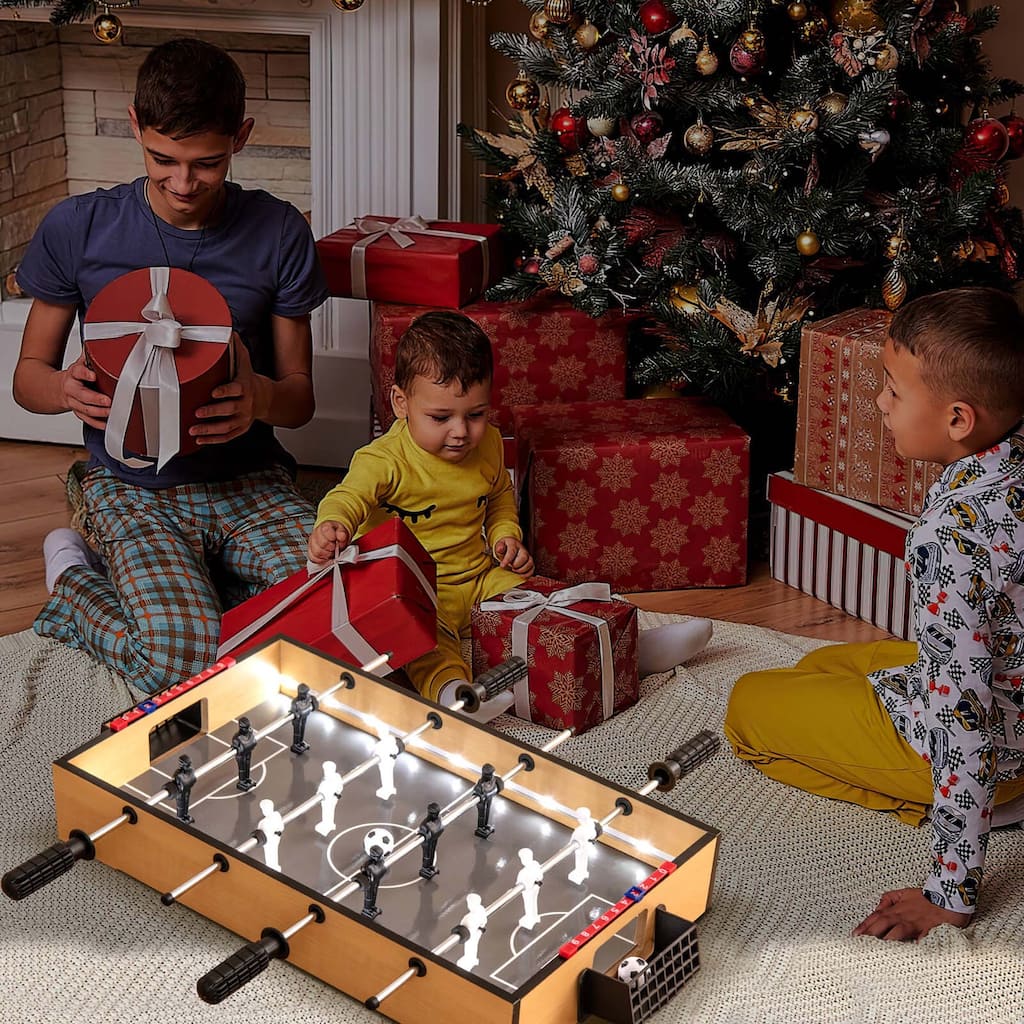 Tabletop Football Wooden Soccer Game Table Mini Foosball Table