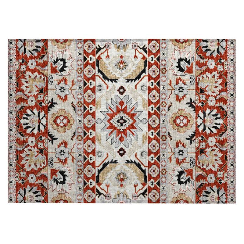 Machine Washable Indoor/ Outdoor Traditional Aspen Chantille Rug