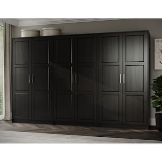 Palace Imports 100% Solid Wood Urban 6-door Wardrobe with Solid and Mirrored Doors